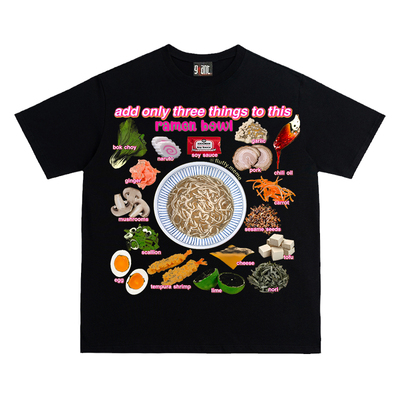 造物GOODGOD 260克重磅纯棉！趣味拉面印花夏季休闲百搭短袖T恤