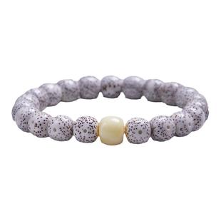 原生态顺白星月菩提子手串老型桶珠文玩单圈手链蜜蜡男女珠绕指柔