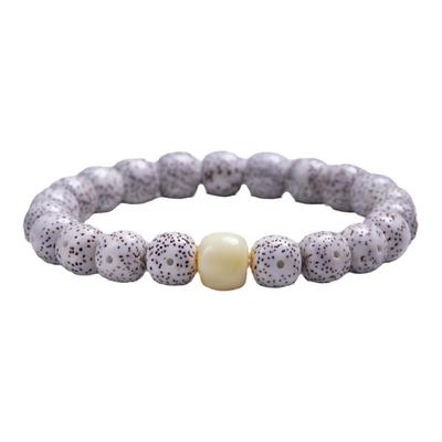 木香传星月菩提配蜜蜡绿松石手串