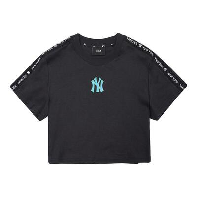 MLB官方 休闲复古短款串标LOGO短袖T恤春夏新款 TSA20