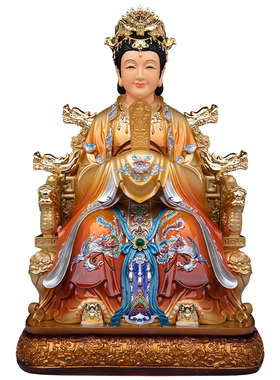 送子娘娘碧霞元君眼光彩绘三霄娘娘神像家用供奉三霄圣母像摆件