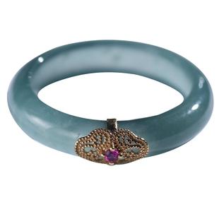 碧云天然冰种翡翠18K金镶玉轻奢原创复古民族风女款过新年戒指环