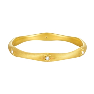 金包银传承工艺定制款点钻拉丝星芒手镯轻奢感手饰送女友节日礼物