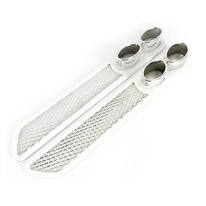 汽车仿真车尾风口个性装饰饰配件排风口汽车网格改装外双筒气孔