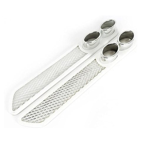 汽车仿真车尾风口个性装饰汽车双筒配件外气孔排风口改装网格饰