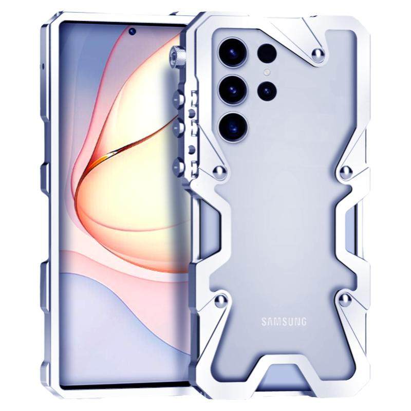 适用于三星s25ultra机械手臂手机壳s24ultra金属边框s22ultra加厚防摔a55保护套s23ultra包边s21+透气a73散热
