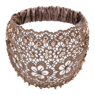 新款时尚遮白发头饰遮盖神器发箍发卡头套洋气发饰宽边蕾丝发带女