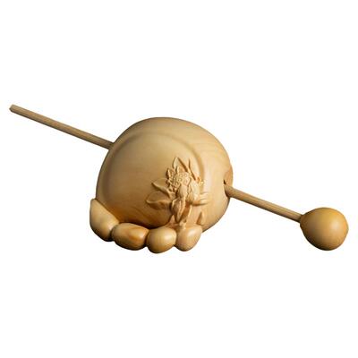 黄杨木手把件工艺品便携清心木鱼