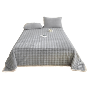 兔毛绒床单单件冬季加绒加厚牛奶绒珊瑚绒宿舍单人被单毛绒毯新款