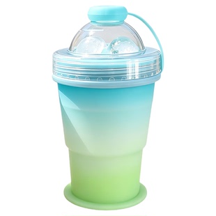 可折叠冰球杯冰块模具食品级硅胶制冰袋自带吸管轻松脱模水杯摸具