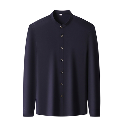 罗蒙春秋季商务休闲衬衣男士衬衫