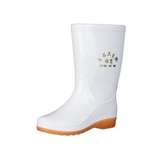 食品卫生靴雨鞋女白色男式中筒防加棉防滑水鞋防水靴耐酸碱油雨靴