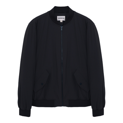 保暖白鹅绒填充棒球领飞行羽绒服