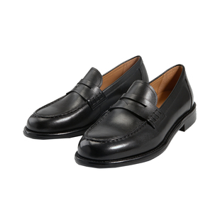 Vagabond LINN女士牛皮杏头黑色便士乐福鞋低跟皮鞋2026春夏新品