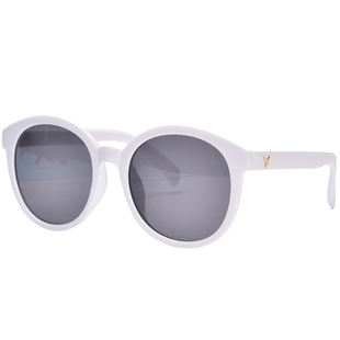 韩国ulzzang原宿墨镜女复古圆框太阳镜米白色边框修脸果冻粉眼镜