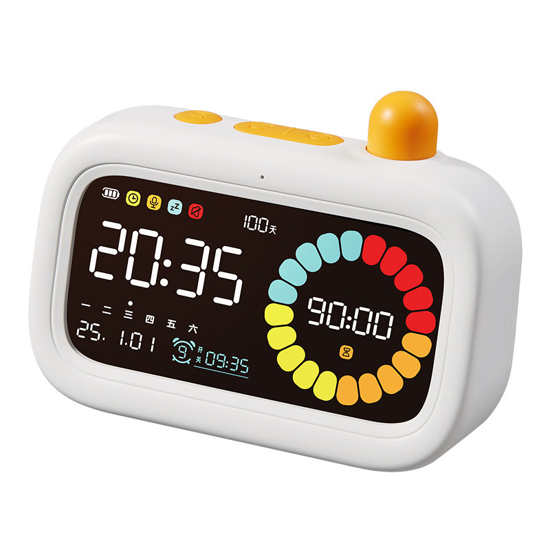 贝恩施儿童AI智能语音闹钟学习计时器小学生定时器静音时间管理器