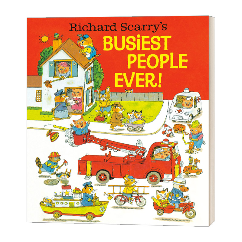 英文原版 Richard Scarry's Busiest People Ever 斯凯瑞金色童书 忙忙碌碌的人 精装大开绘本 英文版 进口英语原版书籍儿童外文书