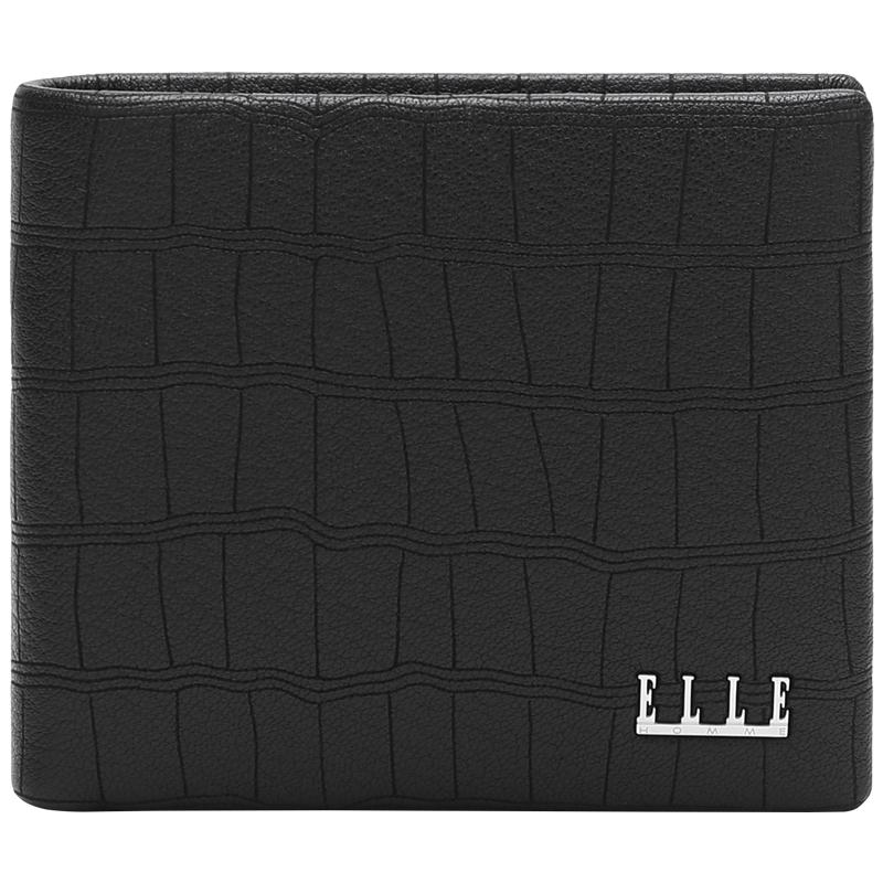 ELLE HOMME新款鹿皮钱包男士短款薄款真皮钱夹年轻人品牌时尚票夹