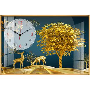 电表箱装饰画带钟表时钟电闸箱配电箱盖板遮挡现代免打孔挂钟挂画