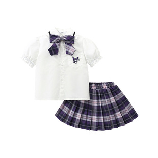D.Bkyer女童夏装套装库洛米衣服学院风lujunni短袖jk儿童制服裙子