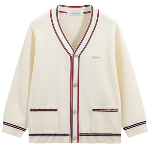 英氏女童针织开衫春装款女孩上衣针织衫2026新款童装薄款毛衣外套