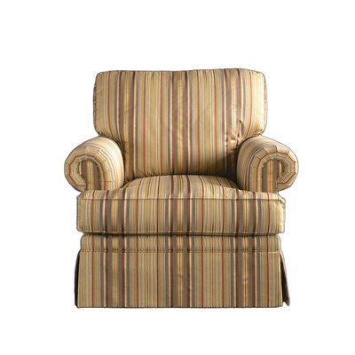 美式复古条纹高靠背布艺沙发