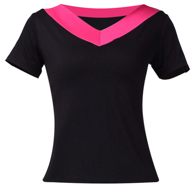 2020广场舞服装夏季女式V领短袖