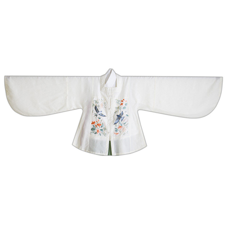 春下汉服 翠拂花梢 明制女款刺绣方领琵琶袖仿妆花马面百褶裙