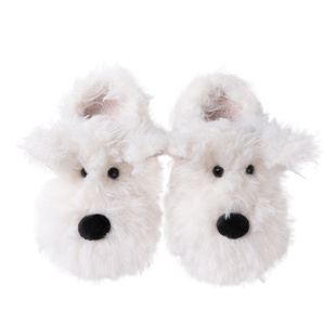 可爱卡通西高地潦草小狗棉拖鞋女秋冬季室内居家情侣一对毛拖鞋男