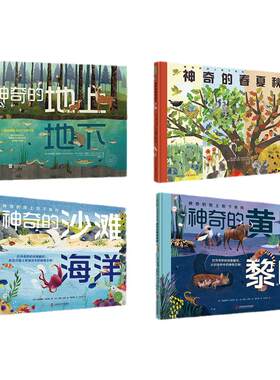 神奇的春夏秋冬+地上地下+黄昏黎明+沙滩海洋 全套知识科普启蒙绘本季节走进大自然观察物种时空早教书籍故事书儿童读物宝宝书童书