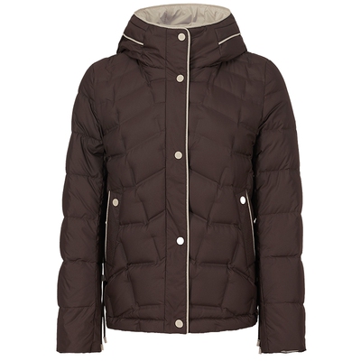 【白鹅绒】NAERSI娜尔思连帽羽绒服撞色设计2025年冬季新款外套