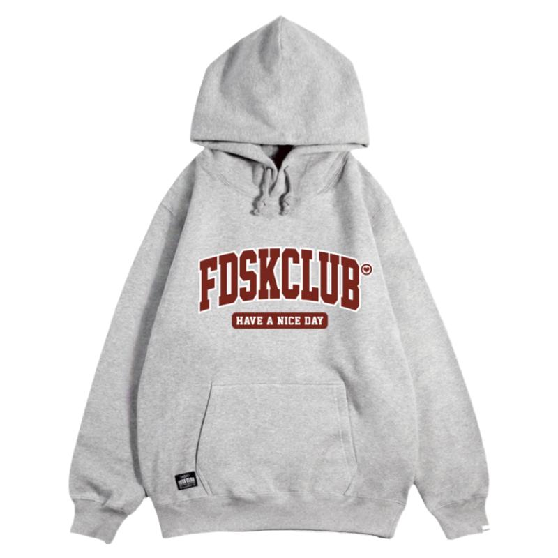 FDSK美式复古竖长条抓绒连帽卫衣
