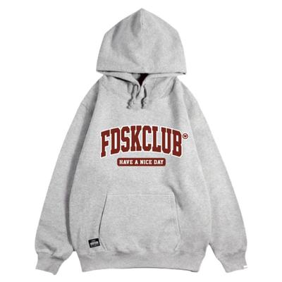 FDSK美式复古竖长条抓绒连帽卫衣