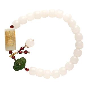 云澜道家饰品专属定制多宝手串流珠念珠水晶黄水晶金丝白玉手链女