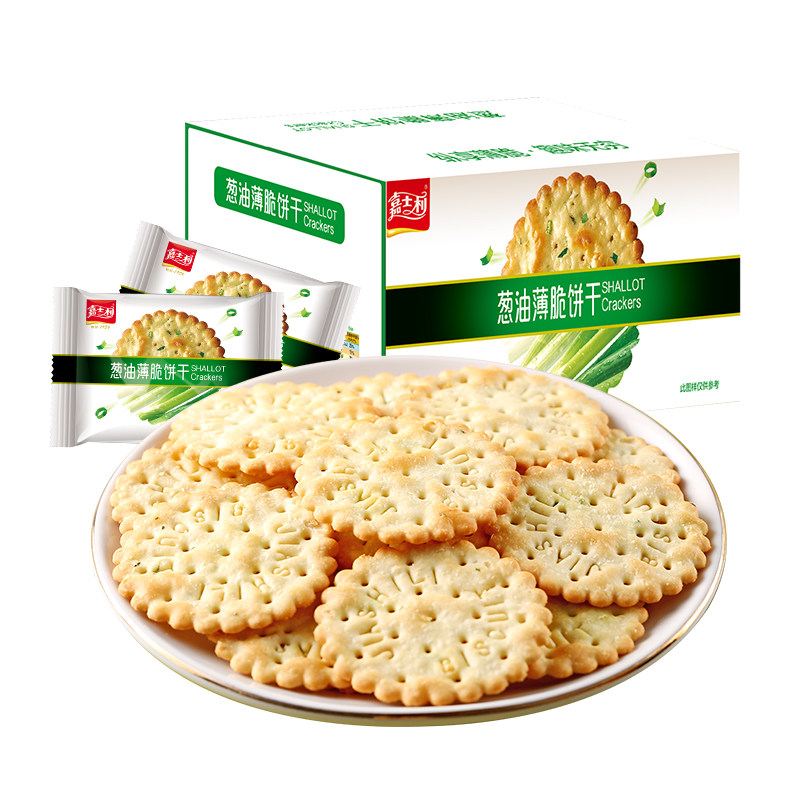 嘉士利葱油薄饼香葱薄脆咸味超薄饼干囤货装整箱办公室休闲零食品