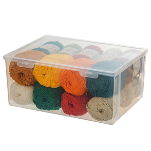 家用毛线收纳盒手工毛线团夹子储物整理盒放针线毛线球透明工具盒