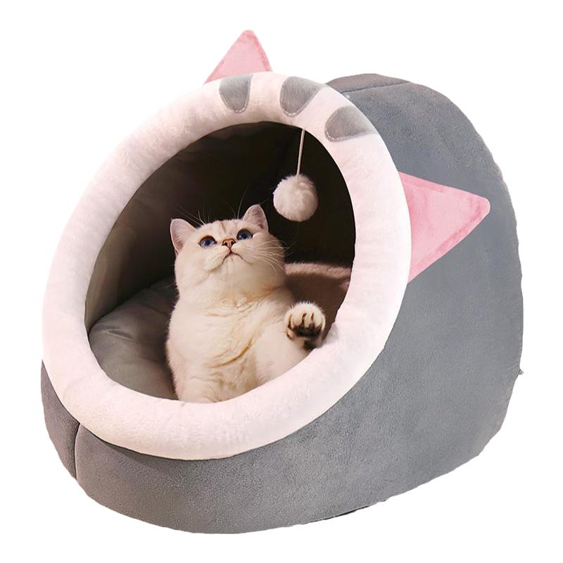 猫窝狗窝四季通用冬季加厚保暖猫屋猫咪窝半封闭式安全感躲避睡窝