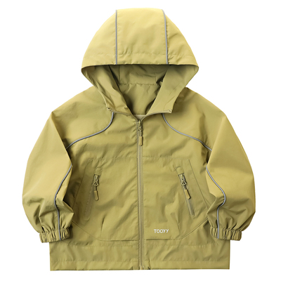 春季男童双层冲锋衣外套防风衣