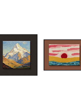 中古风卧室床头装饰画挂画