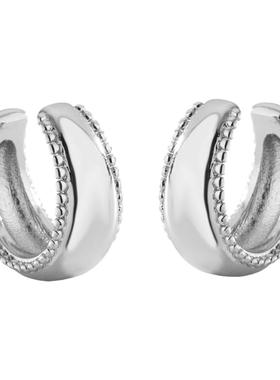 光面珠戒指纯银韩版女