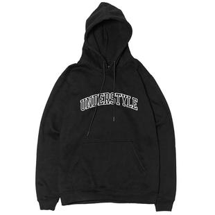 ACTIONS美式字母刺绣男女宽松运动休闲百搭套头加绒卫衣帽衫外套