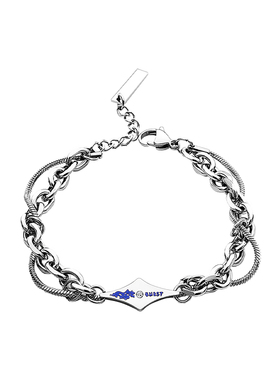 MAGICPOLE手链男潮ins潮流复古男士小众简单大方男生简约钛钢手饰