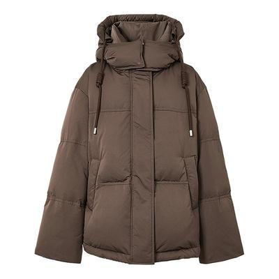 红袖冬季2024新款女装 拉链立领连帽一手长羽绒服90124370902