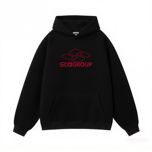 STA旗舰店美式潮牌重磅加绒连帽卫衣男女复古高街宽松上衣外套