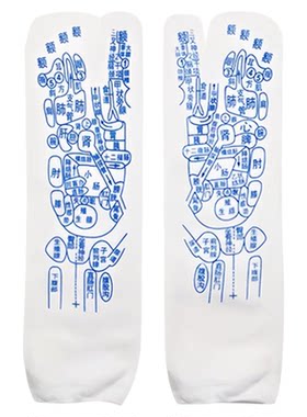 穴位袜子脚底按摩经络图足疗图解人体反射中医养生疏通经脉中筒袜
