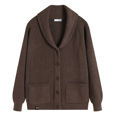 itizzue青果领毛衣男开衫外套冬