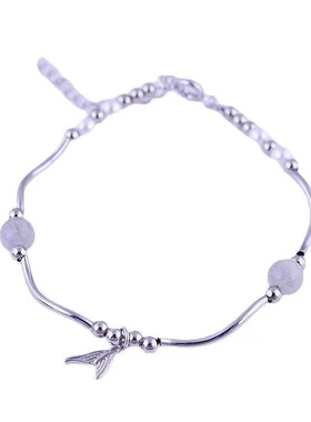 珍珠鱼尾手链ins小众设计轻奢