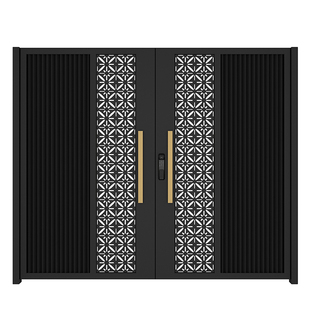 新中式现代简约铝合金别墅庭院门不锈钢对开大门农村小院铁艺小门