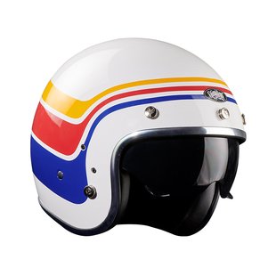 台湾进口蒙古人头盔内置墨镜复古盔3C认证摩托车机车越野男女骑行