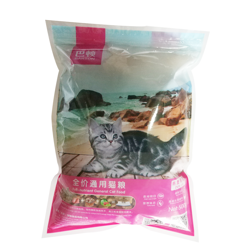 巴顿猫粮成幼猫夹心鱼骨粉燕麦鳕鱼味猫食喵爱全期散称500g一斤